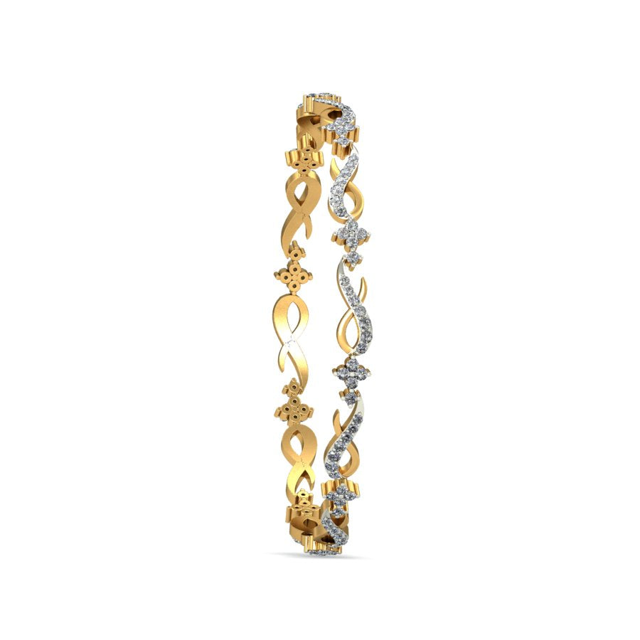 1.52ct Infinity Twirl Natural Diamond Bangle-SOLITAIREKART